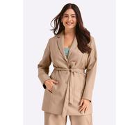 Sheego Longjacke aus Lederimitat 40 beige