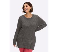 Sheego Longpullover aus Melange-Garn 44 steingrau-meliert