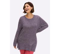 Sheego Longpullover aus Melange-Garn 54 aubergine-meliert