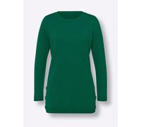Sheego Longpullover mit Seitenschlitzen 46 grün