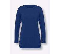 Sheego Longpullover mit Seitenschlitzen 48 royalblau