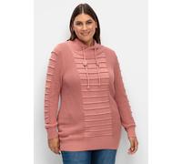 Sheego Longpullover mit Struktur-Partien 48 rosenholz