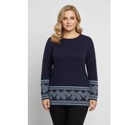 Sheego Longpullover weich wie Kaschmir 46 marine-himmelblau