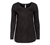 sheego Longshirt im Material-Mix - schwarz - 44/46