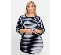 Sheego Longshirt mit Streifen 56/58 marine-weiß
