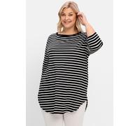 Sheego Longshirt mit Streifen 56/58 schwarz-weiß