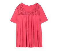Sheego Longshirt Shirt Damen Rundhals Spitze A-Linie Sorbet pink