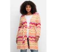 Longstrickjacke cremerosé-offwhite 44/46