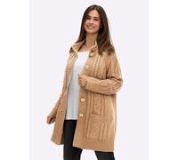 Sheego Longstrickjacke mit Einstrickmuster 52 camel