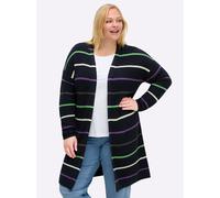Sheego Longstrickjacke mit Ringeln 56/58 tiefblau-geringelt