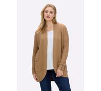 Sheego Longstrickjacke mit Struktur-Muster 40 camel