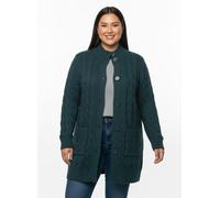 Sheego Longstrickjacke mit Zopfmuster 36 petrol