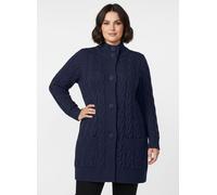 Sheego Longstrickjacke mit Zopfmuster 40 marine
