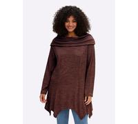 Sheego Longsweatshirt im Strick-Look 52/54 bordeaux-schwarz-meliert