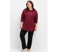 Sheego Longsweatshirt in Oversize-Form 44/46 weinrot