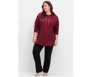 Sheego Longsweatshirt in Oversize-Form 44/46 weinrot