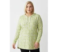 Sheego Longsweatshirt mit Lettering-Druck 36 pistazie-weiß-gemustert