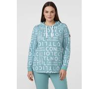 Sheego Longsweatshirt mit Lettering-Druck 42 ozean-weiß-gemustert