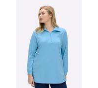 Sheego Longsweatshirt mit Umlegekragen 42 aqua