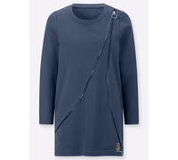 Sheego Longsweatshirt mit Zierreißverschluss 40 rauchblau