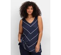 Sheego Longtop mit Streifen, in leichter A-Linie 48 tiefblau-gestreift