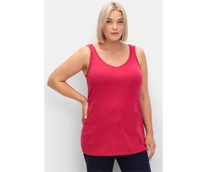 Sheego Longtop mit weitem Ausschnitt, Rippqualität 44 sorbet pink