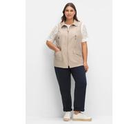 Sheego Longweste aus Microfaser 48 beige