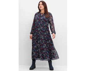 Sheego Maxikleid aus Chiffon, gefüttert 52 tiefblau-gemustert