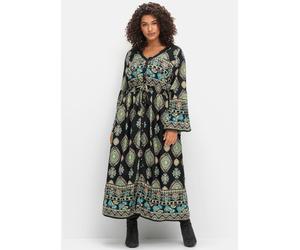 Sheego Maxikleid im Boho-Stil 54 schwarz-gemustert