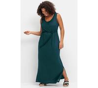 Sheego Maxikleid mit Bindegürtel 54 petrol