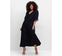 Sheego Maxikleid mit Häkelspitze 48 tiefblau