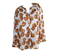 Sheego modische Bluse Longbluse gelb weiß Blumen Übergröße (46)