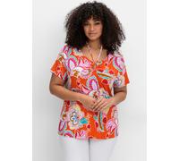T-Shirt SHEEGO BY JOE BROWNS "T-Shirt", Damen, Gr. 52/54, orange (hummer, gemustert), 95% Viskose, 5% Elasthan, gemustert, Rundhals, Shirts T-Shirt (51816868-52) hummer, gemustert