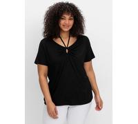 Sheego Neckholdershirt mit V-Cut 48/50 schwarz