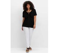 Sheego Neckholdershirt mit V-Cut 52/54 schwarz