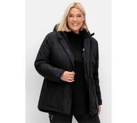 Sheego Outdoorjacke mit abnehmbarer Kapuze 46 schwarz