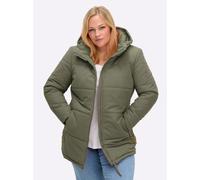 Sheego Outdoorjacke mit abnehmbarer Kapuze und Jersey-Bündchen 42 khaki