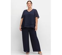 Sheego Overall im Lagenlook, mit weitem Bein 52 marine