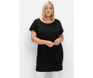Sheego Oversize-Shirt mit breitem Saumbündchen 52/54 schwarz