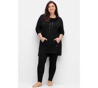 Sheego Oversize-Shirt mit Satinbändern 40/42 schwarz