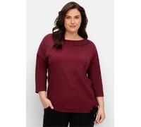 Sheego Oversize-Shirt mit Wordingprint 48/50 weinrot