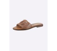 Sheego Pantolette mit Cut-Out-Muster 41 cognac