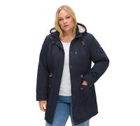 Sheego Parka mit Fellimitatfutter 50 tiefblau