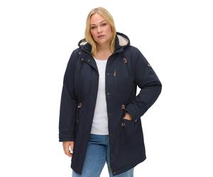 Sheego Parka mit Fellimitatfutter 54 tiefblau