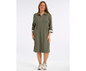 Sheego Polokleid im hochwertigen Modal-Mix 38 khaki-weiß