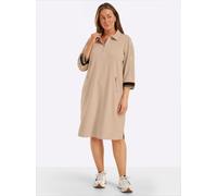 Shirtkleid CREATION L "Modal-Mix-Kleid", Damen, Gr. 50, Normalgrößen, beige, schwarz, Jersey, 50% Modal, 44% Polyester, 6% Elasthan, unifarben, knielang, Kleider Shirtkleid (59054933-50) beige, schwar