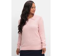 Sheego Polopullover aus meliertem Garn 50 rosenquarz-meliert