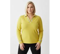 Sheego Poloshirt mit Kontrast-Akzenten 44 limone-sand-gemustert