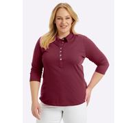 Sheego Poloshirt mit langer Knopfleiste 40 bordeaux