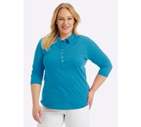 Sheego Poloshirt mit langer Knopfleiste 42 aqua